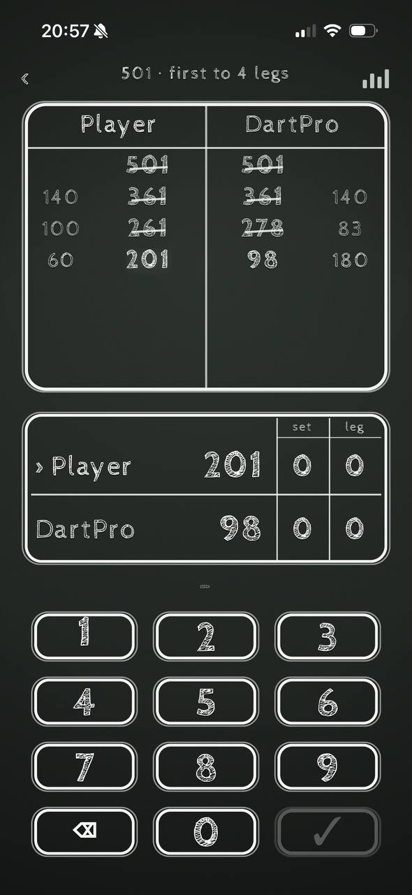 DartPro match scoring